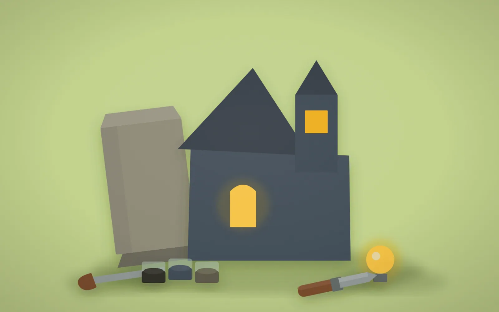 Haunted house scene building