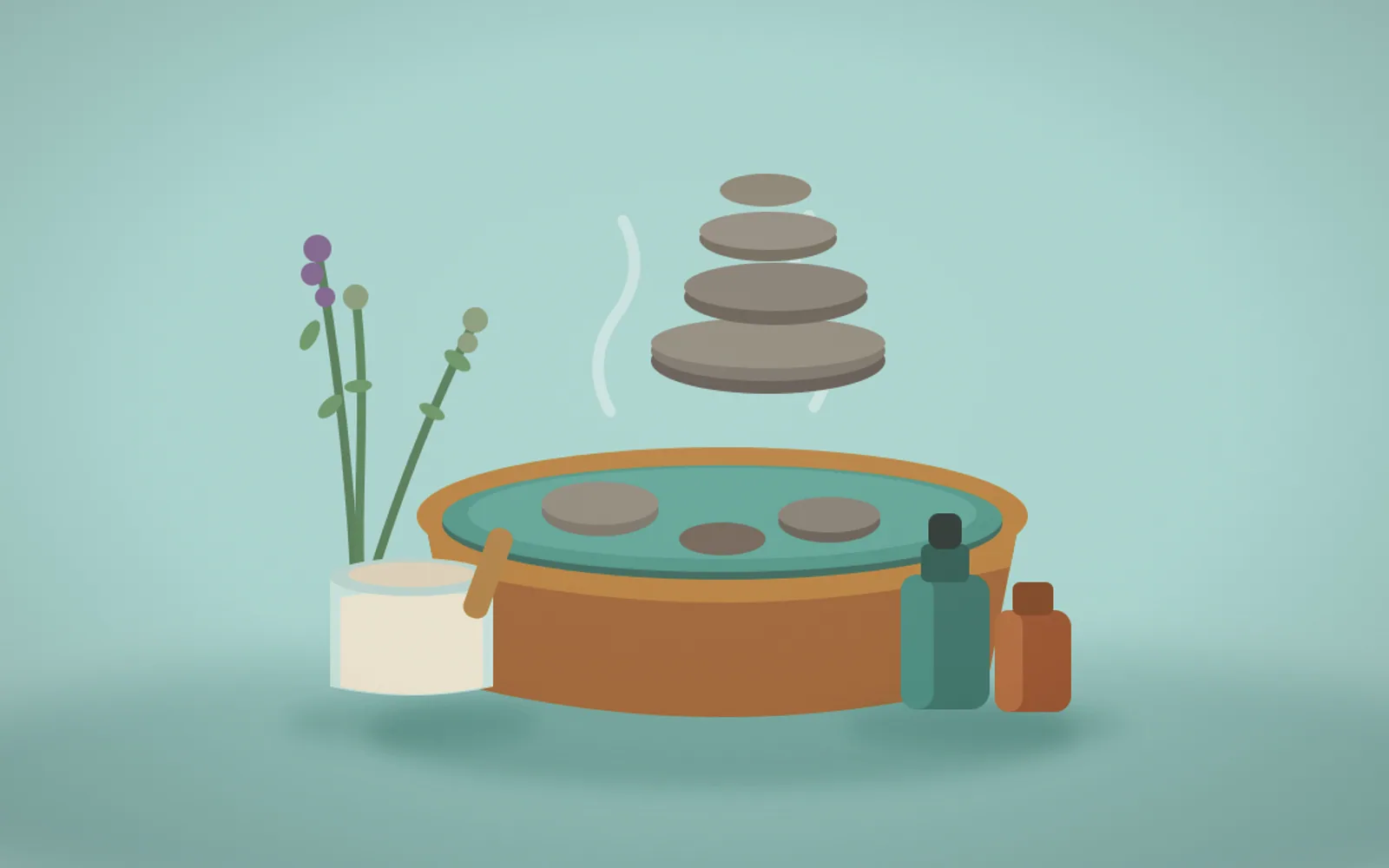 Hot stone foot soak ritual
